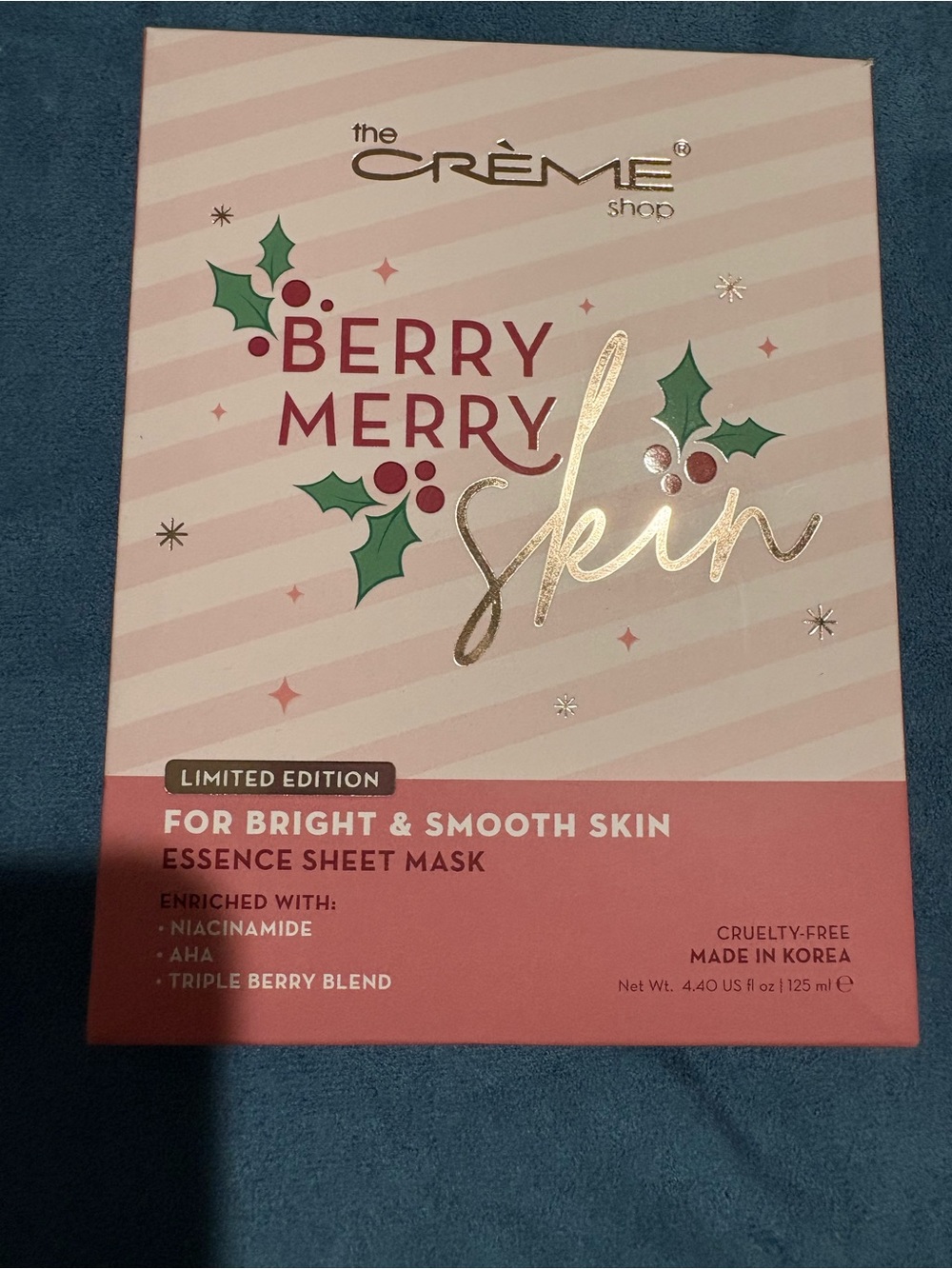 The Crème Shop Berry Merry Skin Essence Sheet Mask Set Niacinamide AHA